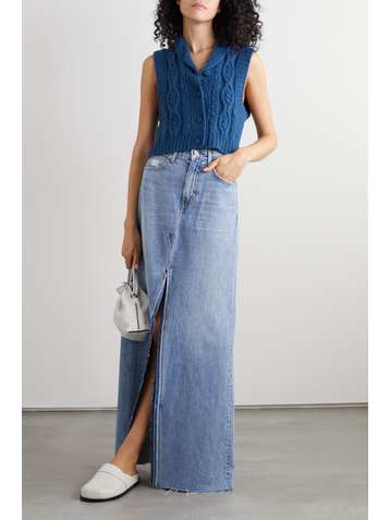 SUZIE KONDI Cable-knit cashmere tank