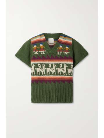 SUZIE KONDI Intarsia cashmere sweater