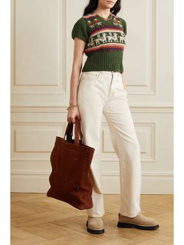 SUZIE KONDI Intarsia cashmere sweater