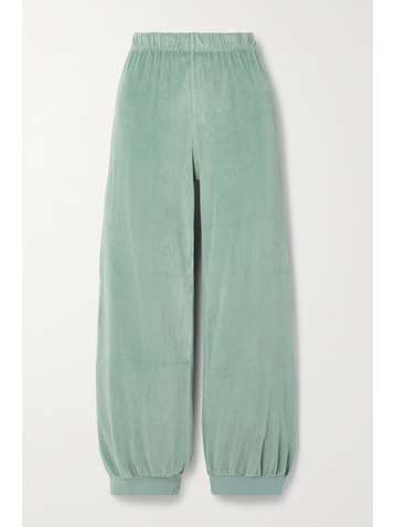 SUZIE KONDI Cotton-blend velour track pants