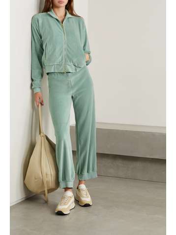 SUZIE KONDI Cotton-blend velour track pants