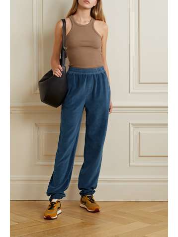 SUZIE KONDI Cotton-blend velour track pants