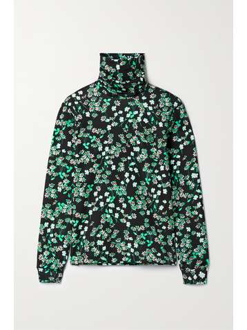MERYLL ROGGE Floral-print tech-jersey turtleneck top