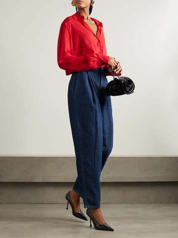 MAGDA BUTRYM Toteness pleated high-rise tapered jeans