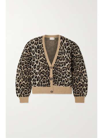 MAGDA BUTRYM Leopard-intarsia merino wool and cashmere-blend cardigan