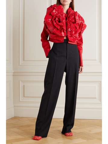 MAGDA BUTRYM Embellished sequined wool-twill jacket