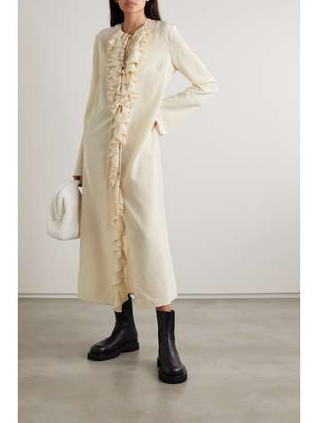 MAGDA BUTRYM Ruffled silk-crepe midi dress