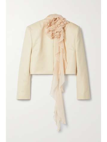 MAGDA BUTRYM Convertible silk-organza and wool-twill blazer