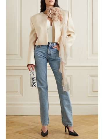 MAGDA BUTRYM Convertible silk-organza and wool-twill blazer
