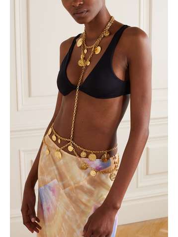 PACO RABANNE Eight gold-tone body chain