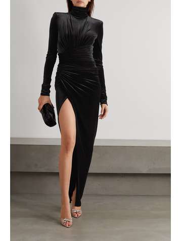 ALEXANDRE VAUTHIER Gathered stretch-velvet gown