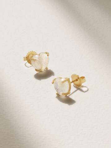 IRENE NEUWIRTH Love 18-karat gold moonstone earrings