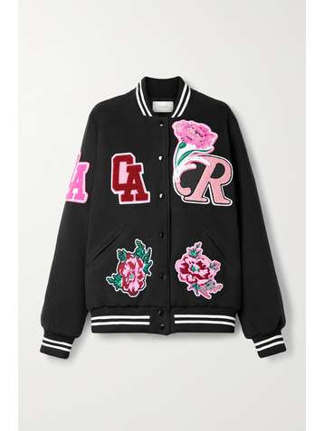 RODARTE Bomberjacke aus Filz mit Applikationen