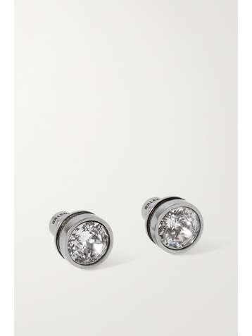 BALENCIAGA Silberfarbene Ohrstecker mit Kristallen