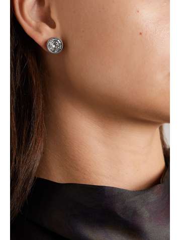 BALENCIAGA Silberfarbene Ohrstecker mit Kristallen