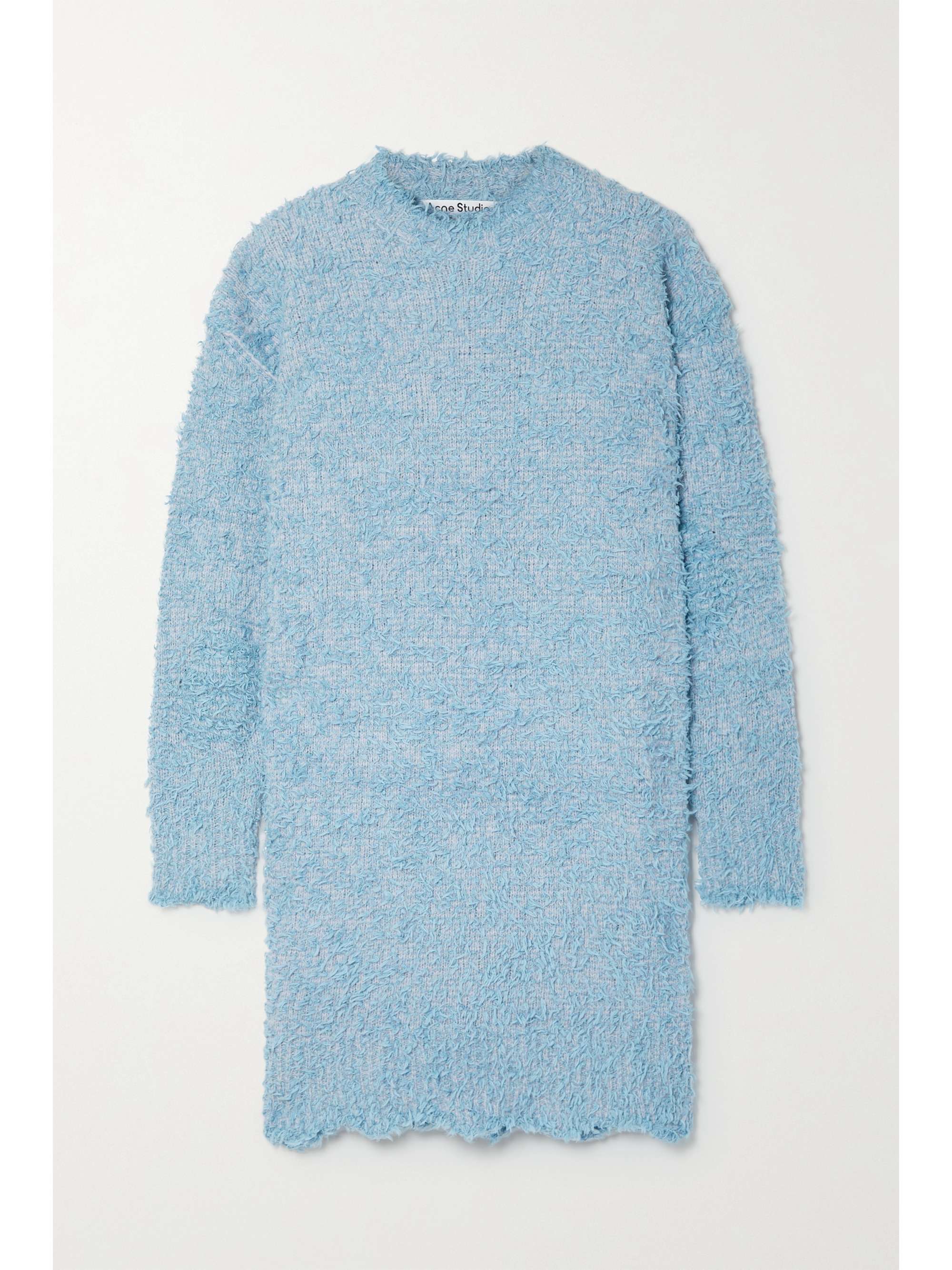 Sky blue Oversized textured-knit dress 