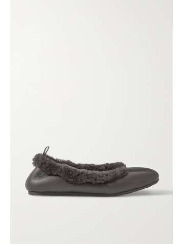 GIANVITO ROSSI Sansa shearling and leather ballet flats
