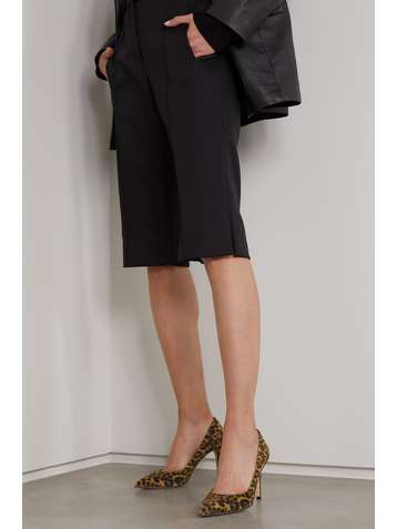 GIANVITO ROSSI 85 Pumps aus Veloursleder mit Leopardenprint