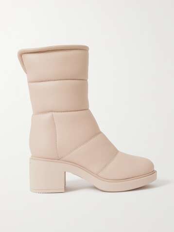 GIANVITO ROSSI Shearling-lined quilted leather ankle boots