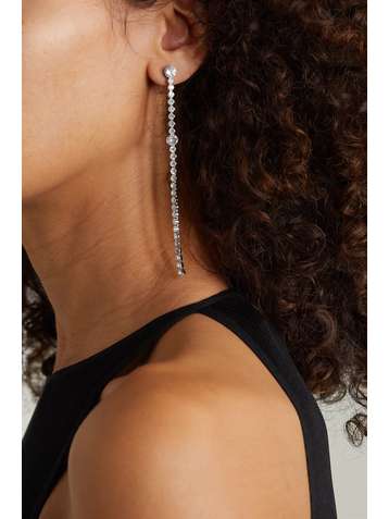 GIVENCHY Boucles d'oreilles en métal argenté et cristaux Swarovski