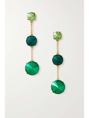 OSCAR DE LA RENTA Gold-tone crystal earrings