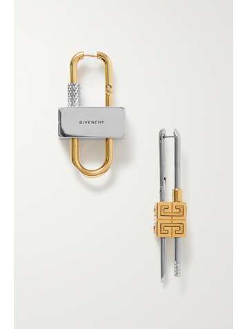 GIVENCHY Lock gold- and silver-tone earrings