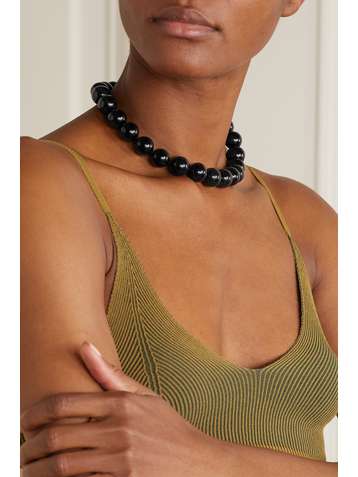 SOPHIE BUHAI Kette mit Onyxen und Details aus Silber