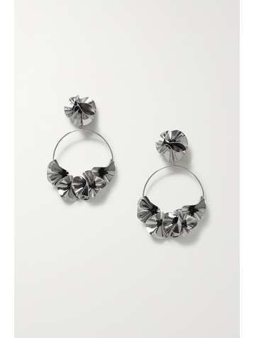 ISABEL MARANT Silver-tone and bead clip earrings