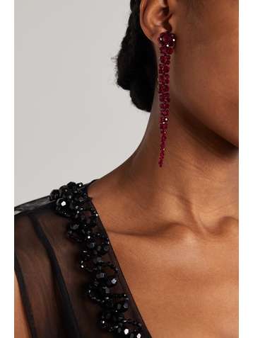 SIMONE ROCHA Drip gold-tone crystal earrings