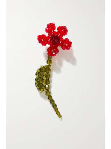 SIMONE ROCHA Flower gold-tone crystal single earring