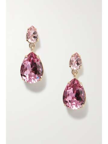 ROXANNE ASSOULIN Double Tear gold-tone crystal earrings