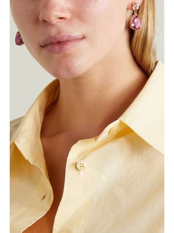 ROXANNE ASSOULIN Double Tear gold-tone crystal earrings
