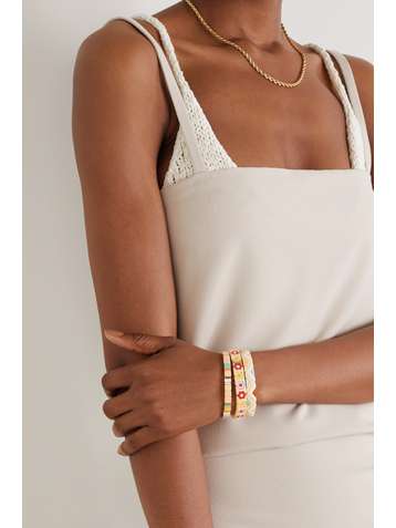 ROXANNE ASSOULIN Set de trois bracelets en émail et métal doré