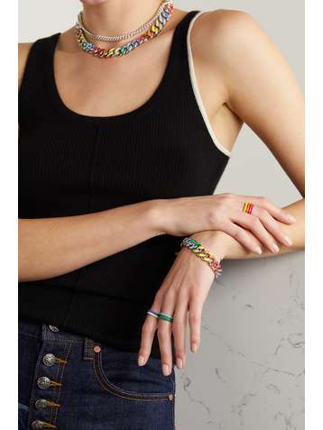 FRY POWERS Unicorn Rainbow Armband aus Silber mit Emaille