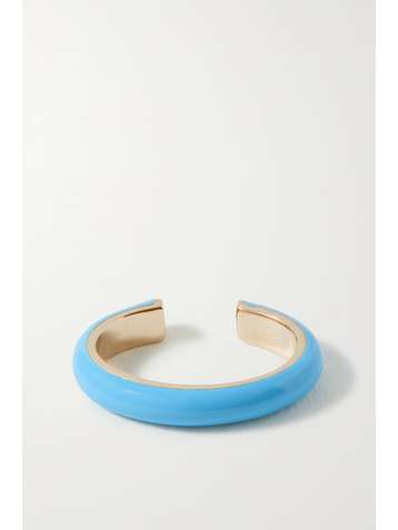 FRY POWERS Unicorn Rainbow Ear Cuff aus Gold mit Emaille