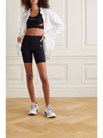 VERSACE Printed stretch sports bra