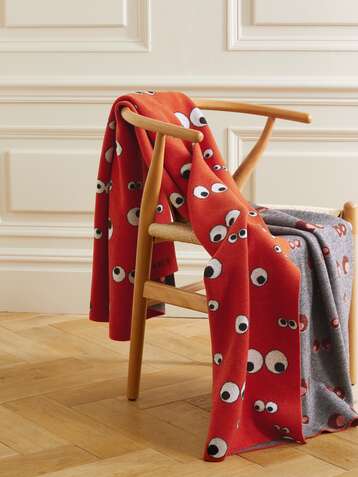 ANYA HINDMARCH All Over Eyes intarsia wool-blend throw