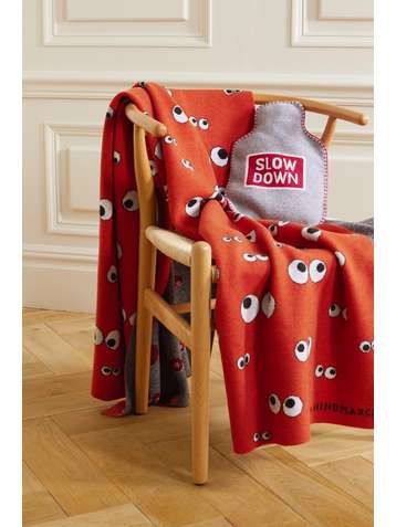 ANYA HINDMARCH All Over Eyes intarsia wool-blend throw