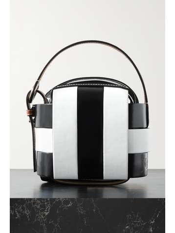 JW ANDERSON Knot striped woven leather tote