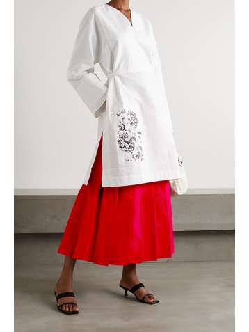 RENAISSANCE RENAISSANCE + The Vanguard Prequel pleated poplin midi wrap skirt