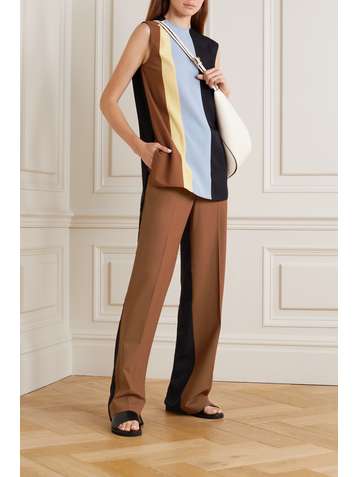GAUCHERE Pantalon large en laine mélangée et en serge Tilla