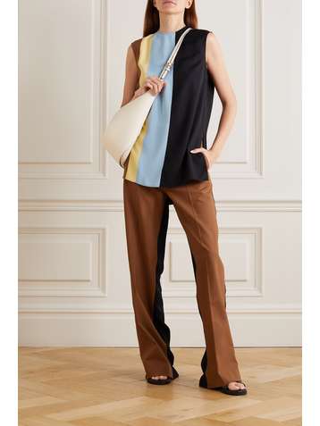 GAUCHERE Blouse en serge, crêpe et laine mélangés à rayures Tomke