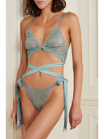 COCO DE MER Viola Body aus besticktem Tüll mit Cut-outs
