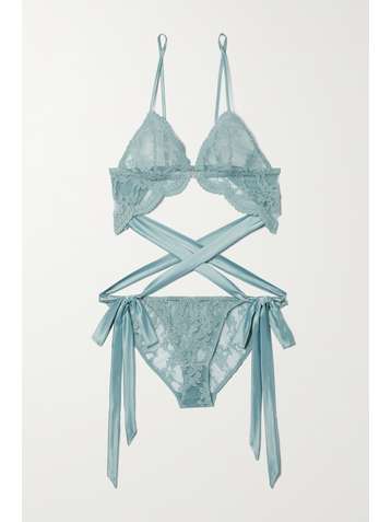 COCO DE MER Viola Body aus besticktem Tüll mit Cut-outs