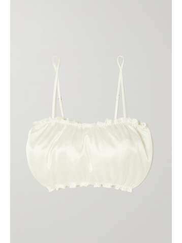 I.D. SARRIERI Lombard Street Bandeau-BH aus Satin aus einer Seidenmischung mit Rüschen