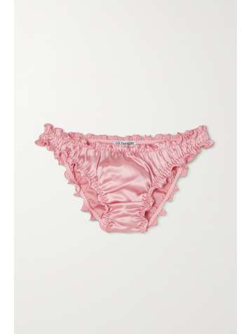 I.D. SARRIERI Lombard Street Höschen aus Satin aus einer Seidenmischung mit Rüschen