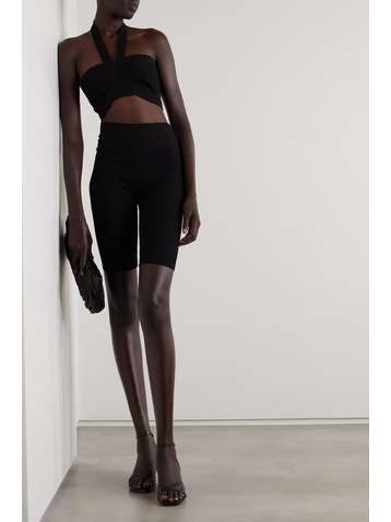 ANDREA ADAMO Ribbed-knit shorts