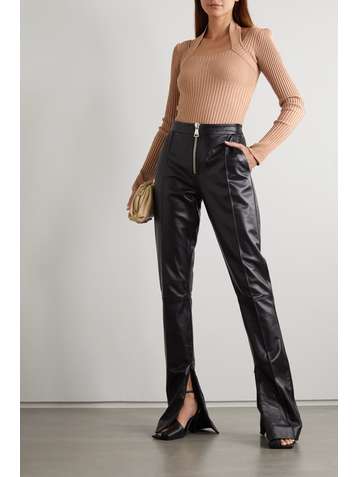 ANDREA ADAMO Layered ribbed-knit bodysuit
