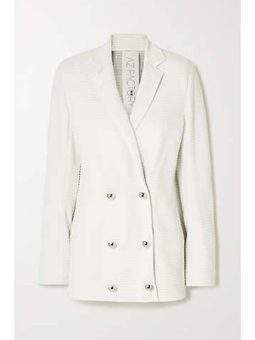 AZ FACTORY SuperTech-SuperChic double-breasted stretch-cloqué blazer