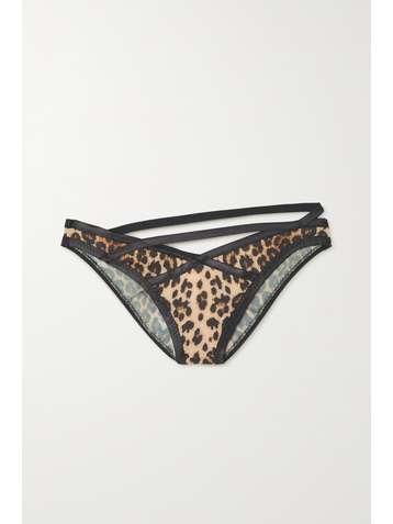AGENT PROVOCATEUR Joan Höschen aus Stretch-Jersey mit Leopardenprint